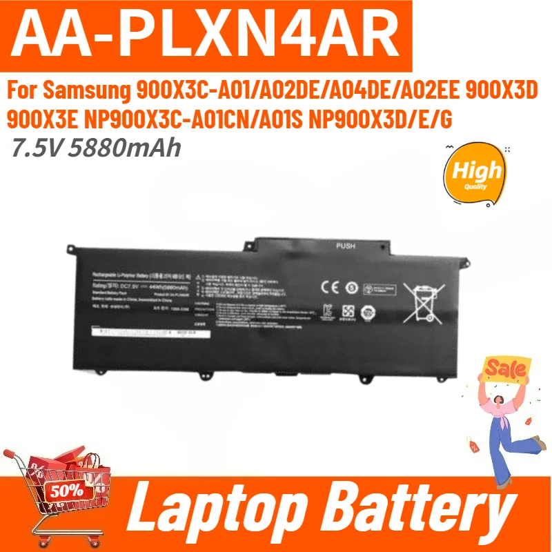 New AA-PLXN4AR High Quality Laptop Battery 7.5V 5880mAh For Samsung 900X3C-A01 A02DE A04DE A02EE 900X3D 900X3E NP900X3C-A01CN