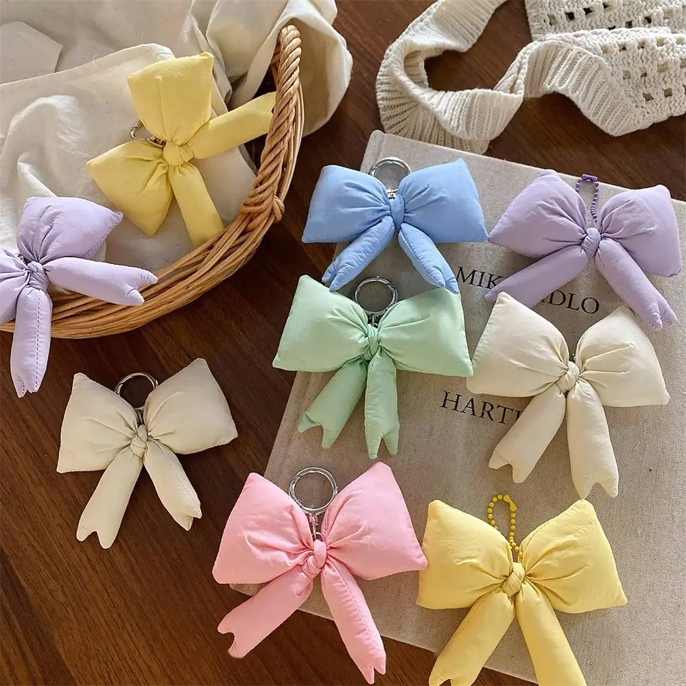 Colored Bow 3D Bow Decoration 3D Design Sweet Decoration Cotton Candy Keychain Cute Charm Cotton Candy Style Bow Bag Pendant