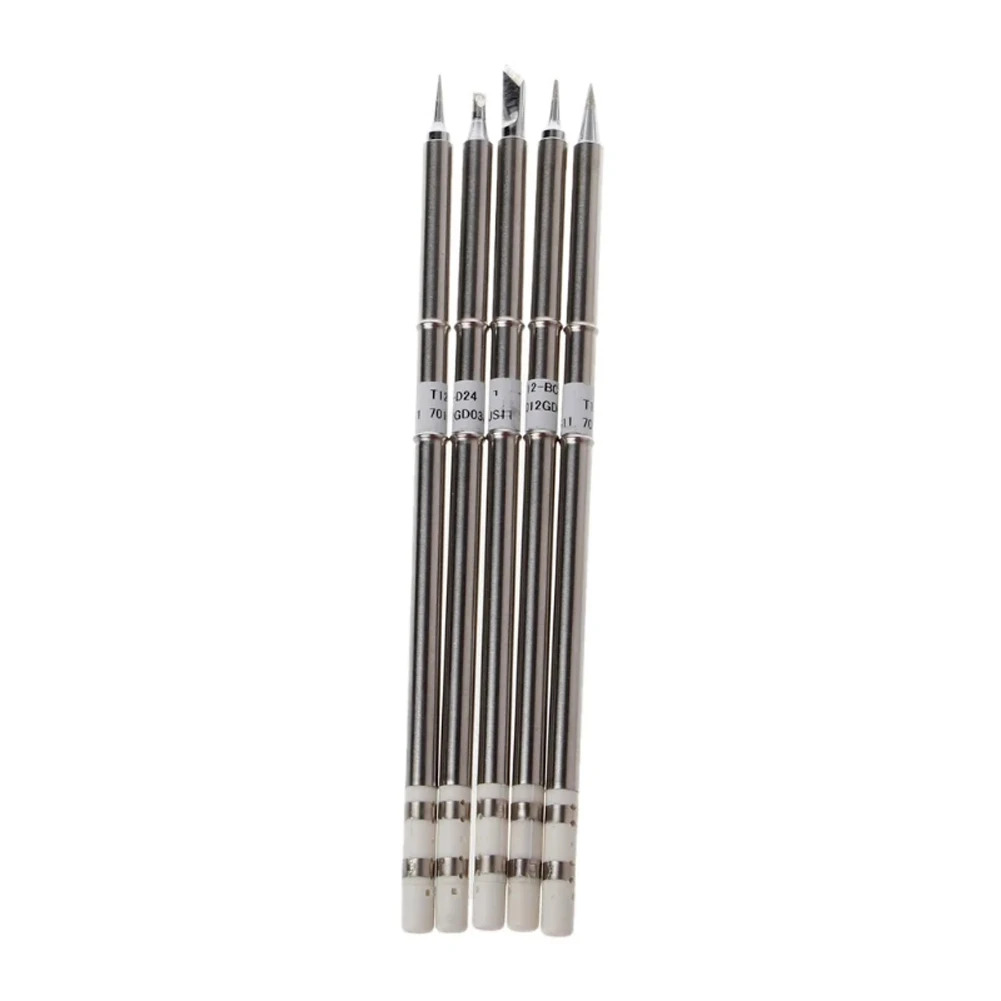 5pcs T12 Soldering Iron-Tip For Soldering Station White Light 942/950/951/952/202/203/204/206 For 950D 202 942 Welding Tool