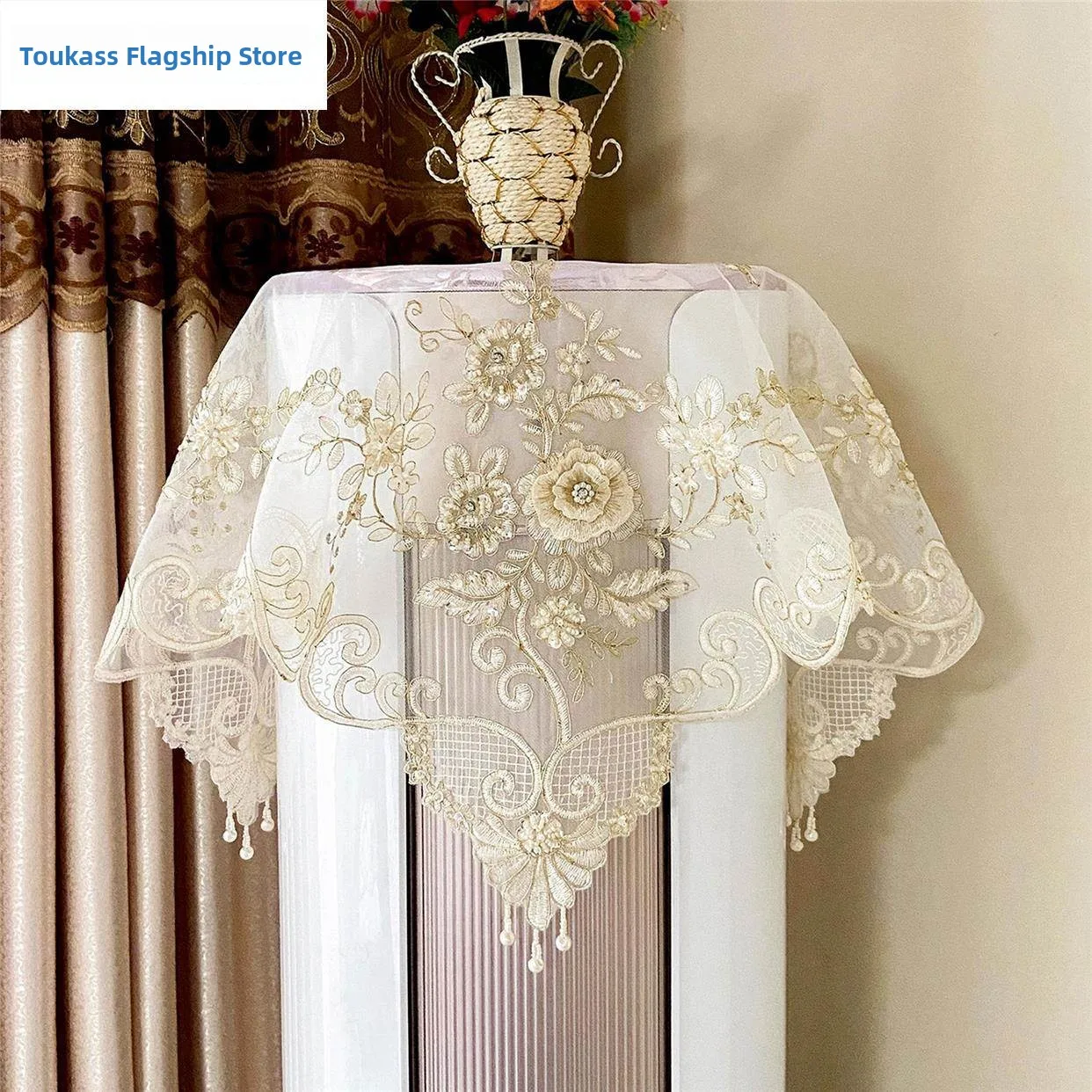 

Цилиндрический тканевый чехол для кондиционера с кружевом, пылезащитный, для напольных кондиционеров и бытовой техники