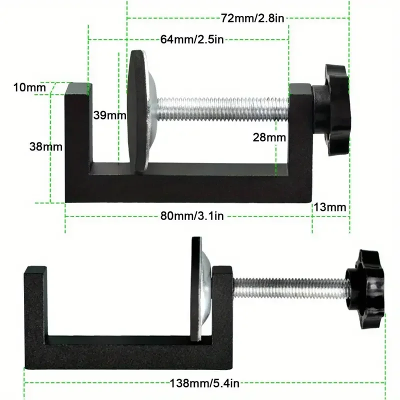 4Pcs fixture, fixture range 10-57mm table clips, adjustable screw clips, small universal table clips for bedrooms, kitchens, bat