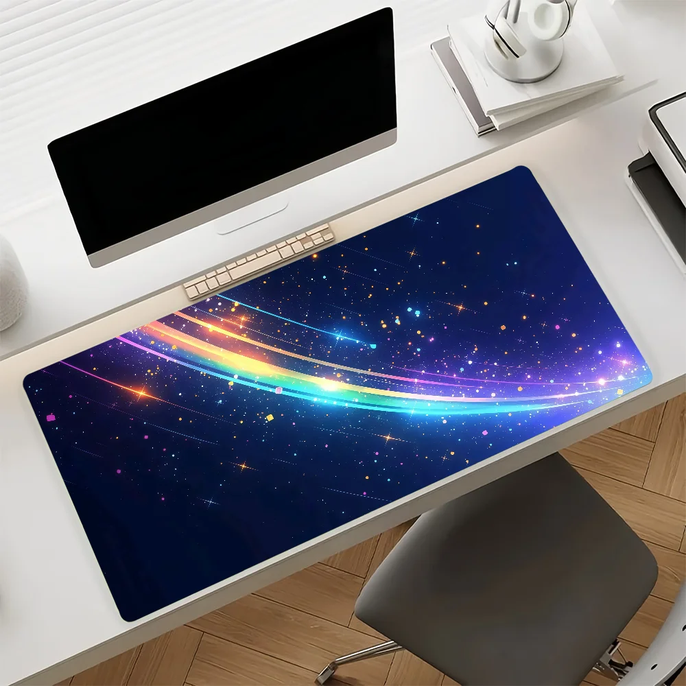 Color Light Wave Mouse Pad Anti Slip Rubber Edge Locked Thickened Laptop Gaming Desk Mat