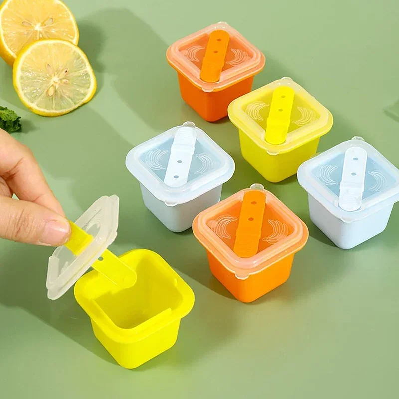 

Square Ice Cube Molds Food Grade Silicone Ice Cream Mould Tray with Popsicle Stick DIY Jelly Pudding Summer Ice Ball Maker Tools