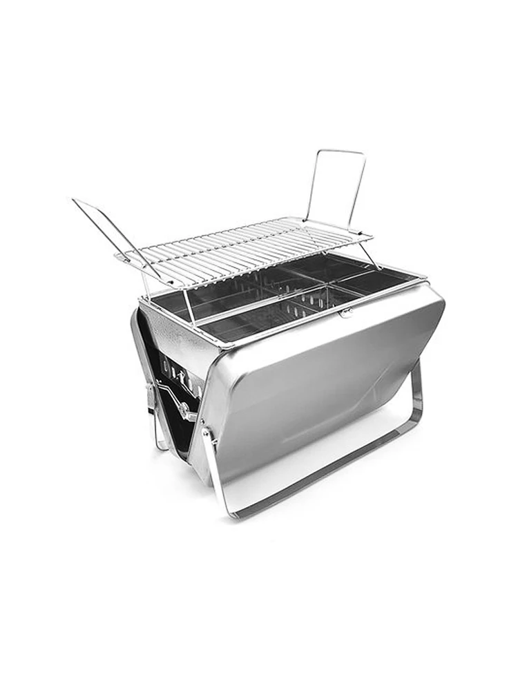 Mini BBQ outdoor folding portable charcoal BBQ household small stainless steel barbecue stove picnic oven.