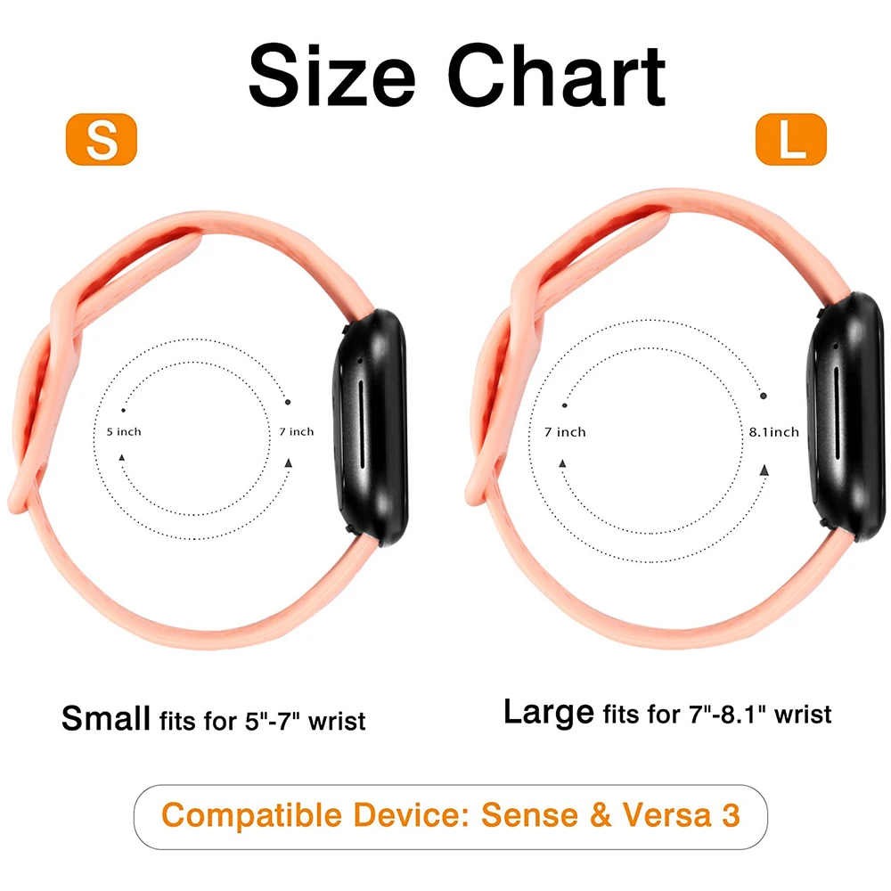 Não-Deslizamento Pulseira Inteligente Substituição, Pulseira Esportiva, Correia Respirável, Assista Loop, Banda para Fitbit Versa 3, Fitbit Sense, Sense