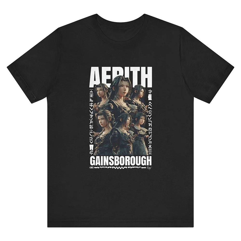 Aerith Gainsborough Final Fantasy Gift t shirt for RPG Gamer 100% cotton printed Short Sleeve Graphic clothes All size tops