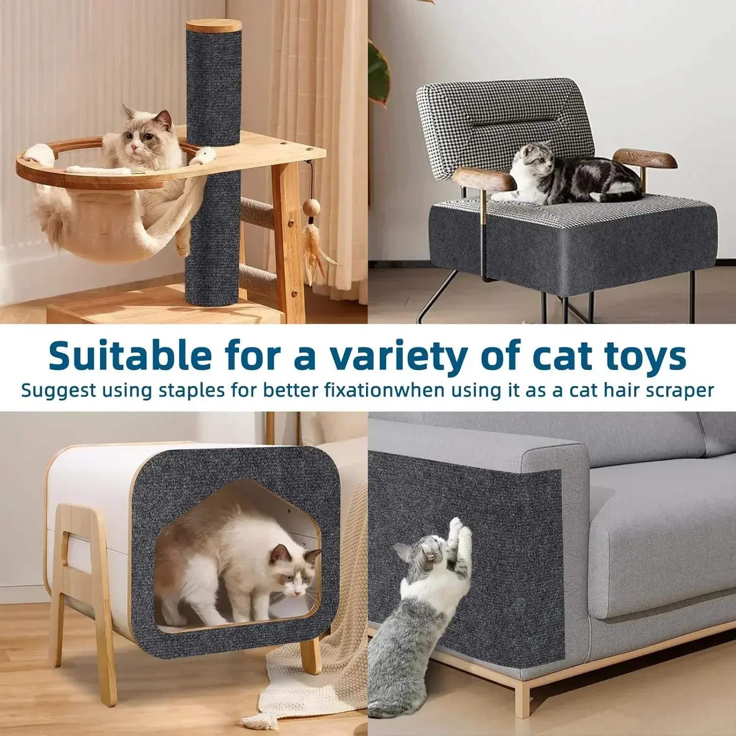 Cat Scratcher Cats Scratcher Pad Board Protection Trimmable Self-adhesive Carpet Corner Wall DIY Cat Scratch Mat  Sofa Protector