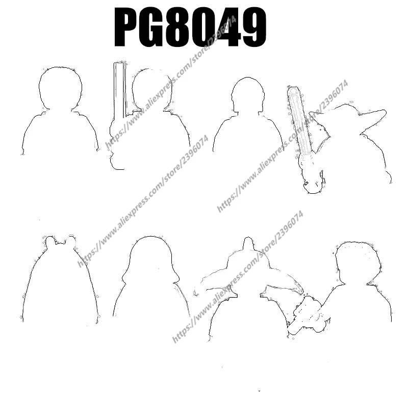 Pg8049 figuras de ação acessórios do filme blocos de construção tijolos brinquedos pg695 pg696 pg697 pg698 pg699 pg700 pg701 pg702