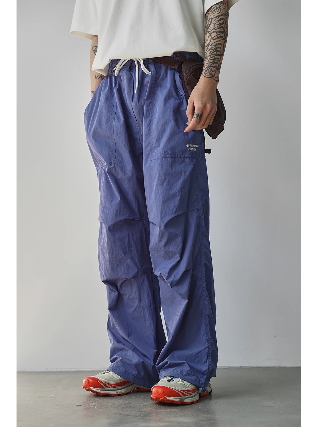 Summer Outdoor Lightweight Foldable Quick Dry Work Trousers Loose Straight Leg Wide Leg Long Trousers Unisex Casual Style