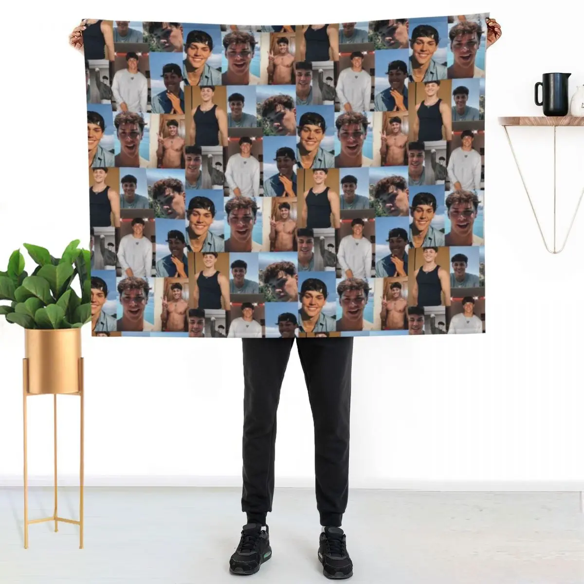 Noah Beck Collage Pictures Throw Blanket funny gift Thermals For Travel Picnic sofa bed Heavy Soft Blankets