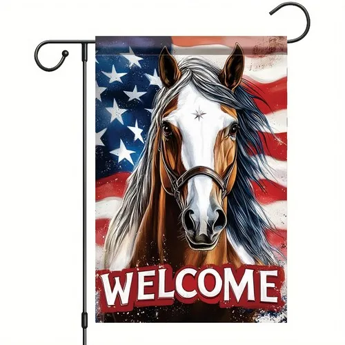 Saoplasa Spring Summer Garden Flag 12x18 Inch Patriotic Horse patriotic horse YYZ