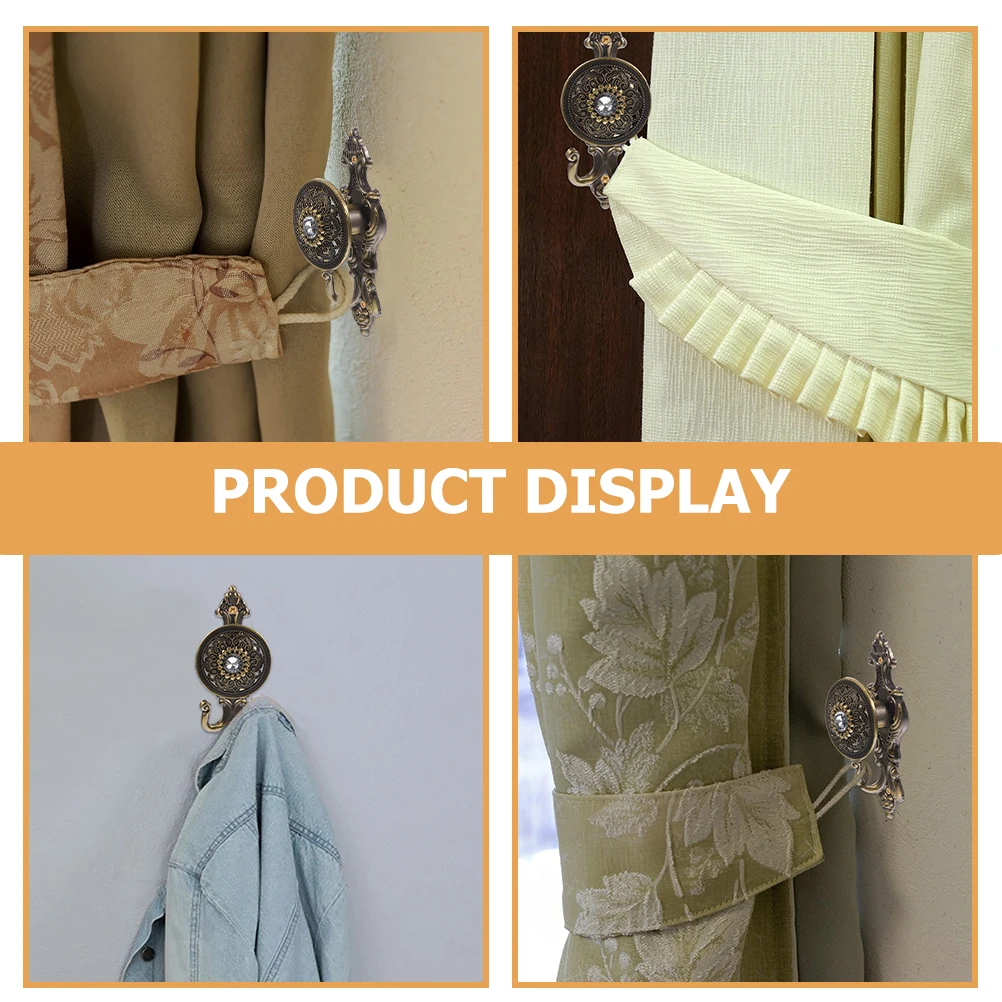 

4 Pcs Rhinestone Hook Set Creative Metal Wall Hat Hanger for Alloy Decorative Hooks Hanging Things Coat Clothes