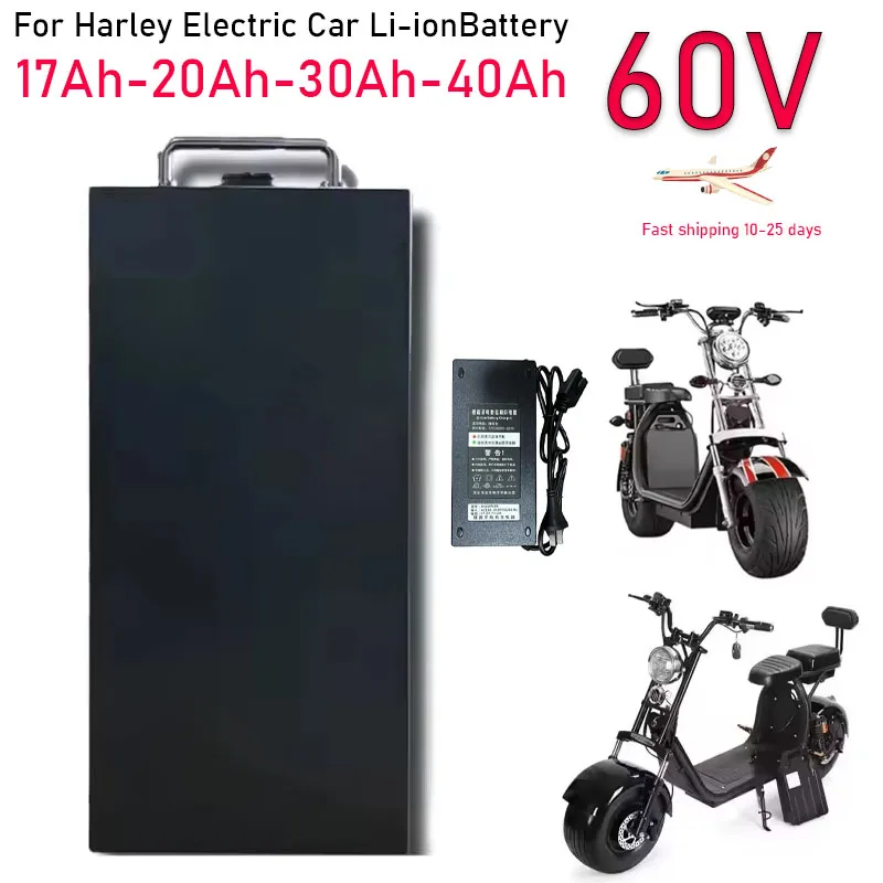 

Batterie au Lithium pour moto électrique Harley, 60V, 20ah, 30ah, 18650, étanche, Citycoco, pliable, pour Scooter