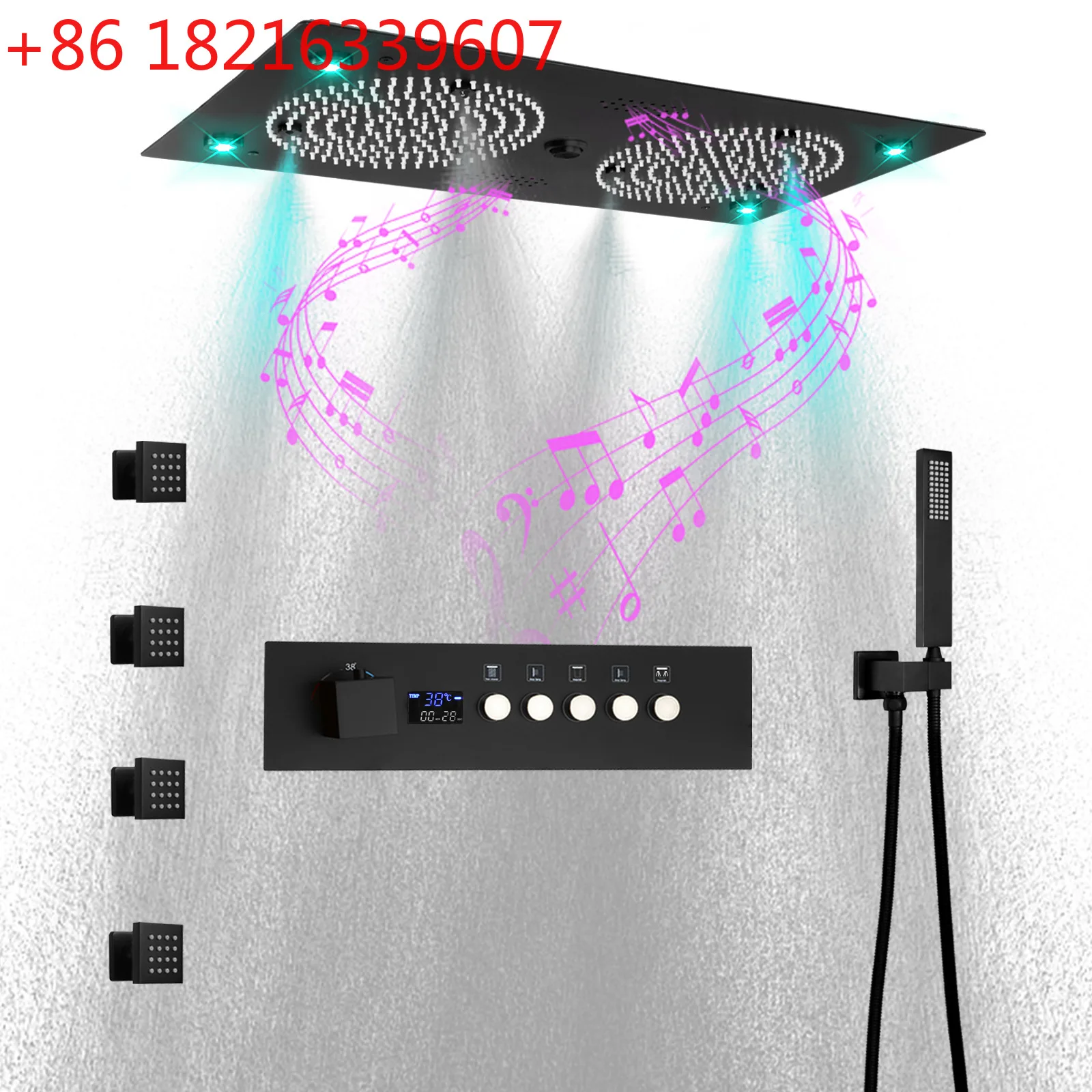 62 * 32Cm ceiling embedded LED concealed shower with music audio bathroom constant temperature