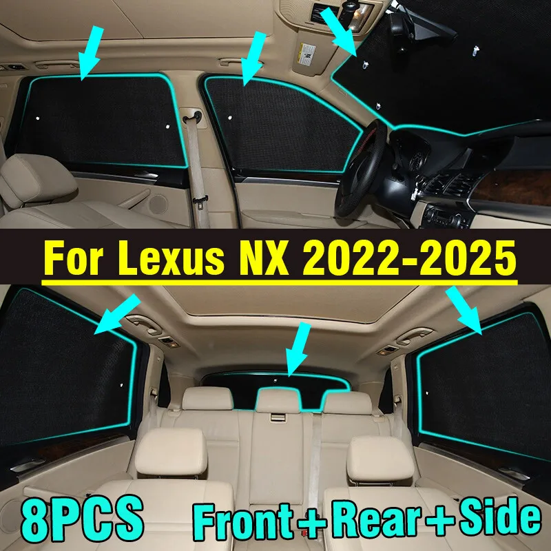 

8X Front Side Rear Window Windshield Privacy Sunshade For Lexus NX 2022-2025