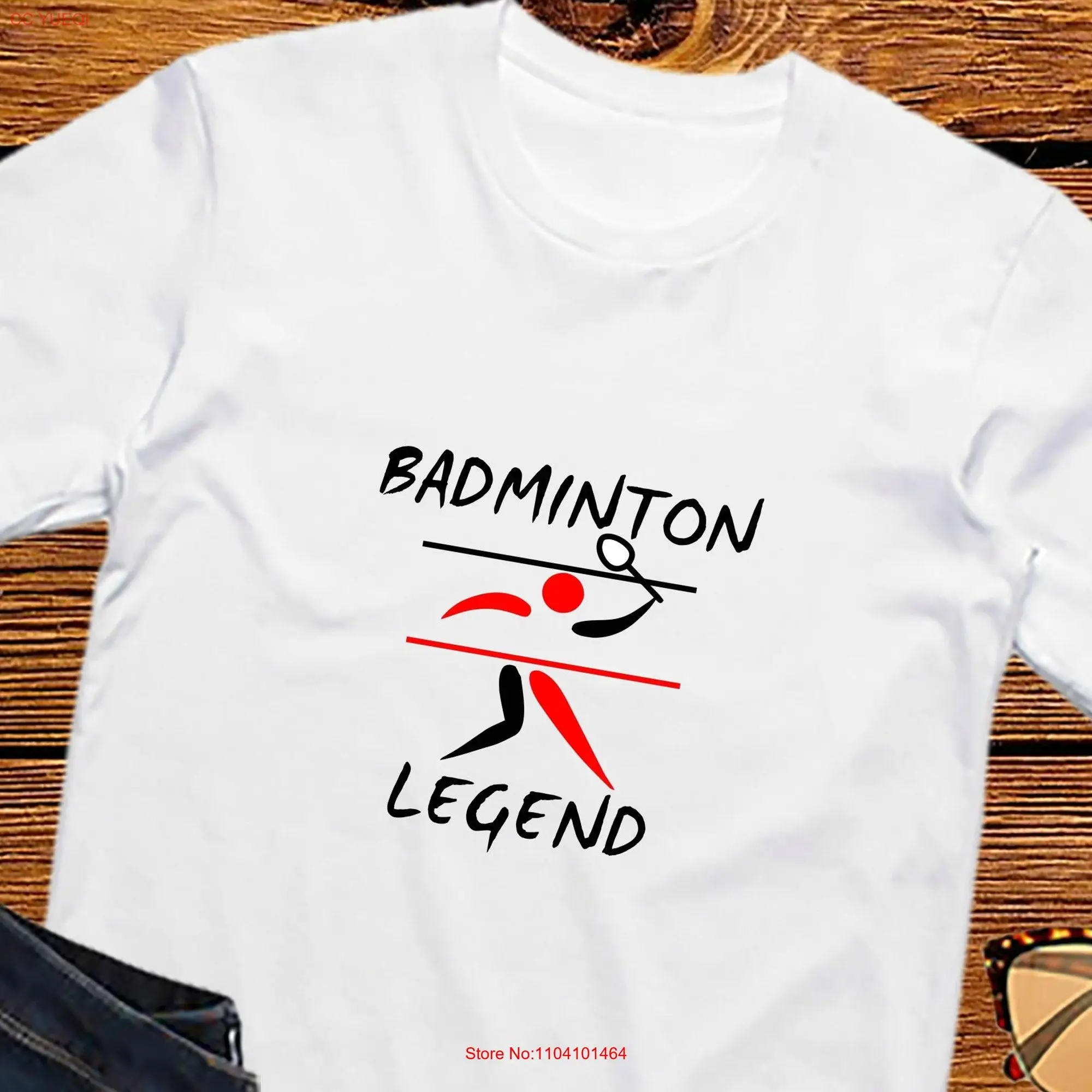 Badminton T Shirt LEGEND Racket Shuttlecock Cool Players for Men and Women long or short sleeves