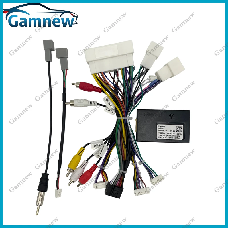 Car 16pin Wiring Harness Adapter Canbus Box Decoder Android Power Cable For Hyundai Santa Fe Sonata Tucson Kia Cerato 2017+