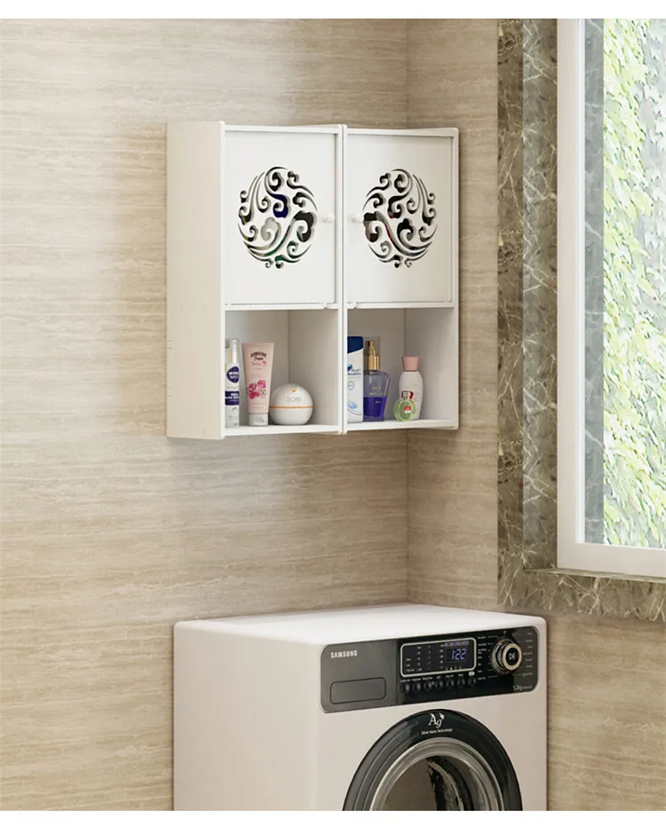 

Non perforated bathroom storage rack, bathroom wall with door storage cabinet, toilet wall mounted makeup storage rack