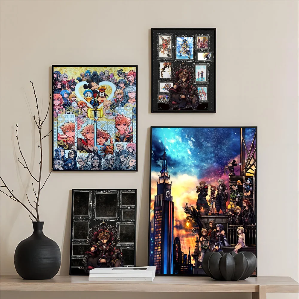 ملصقات Kinddoms Amine H-Hearts خمر ، مطبوعات ورقة بيضاء لاصقة ، ملصقات حائط فنية