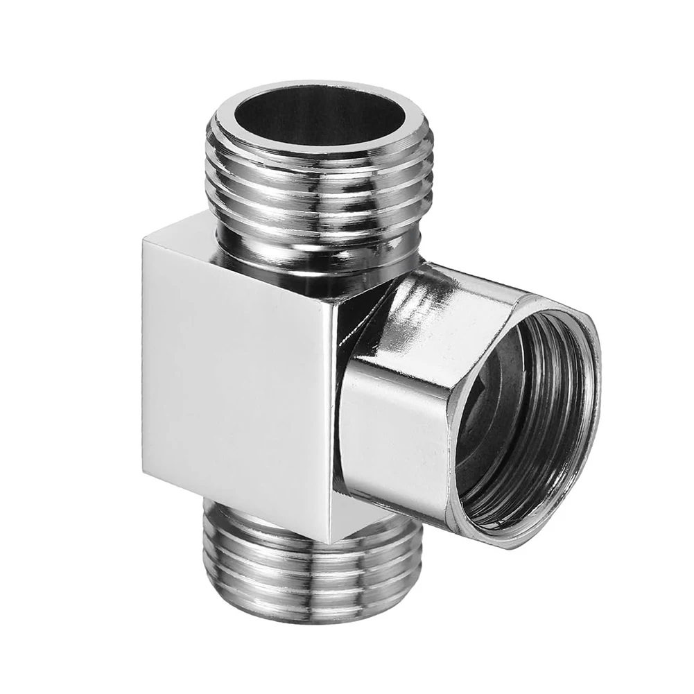 3-Way Tap Splitter Brass Shower Adapter Efficient Water Flow Long-lasting Performance Water Distribution For Bathing