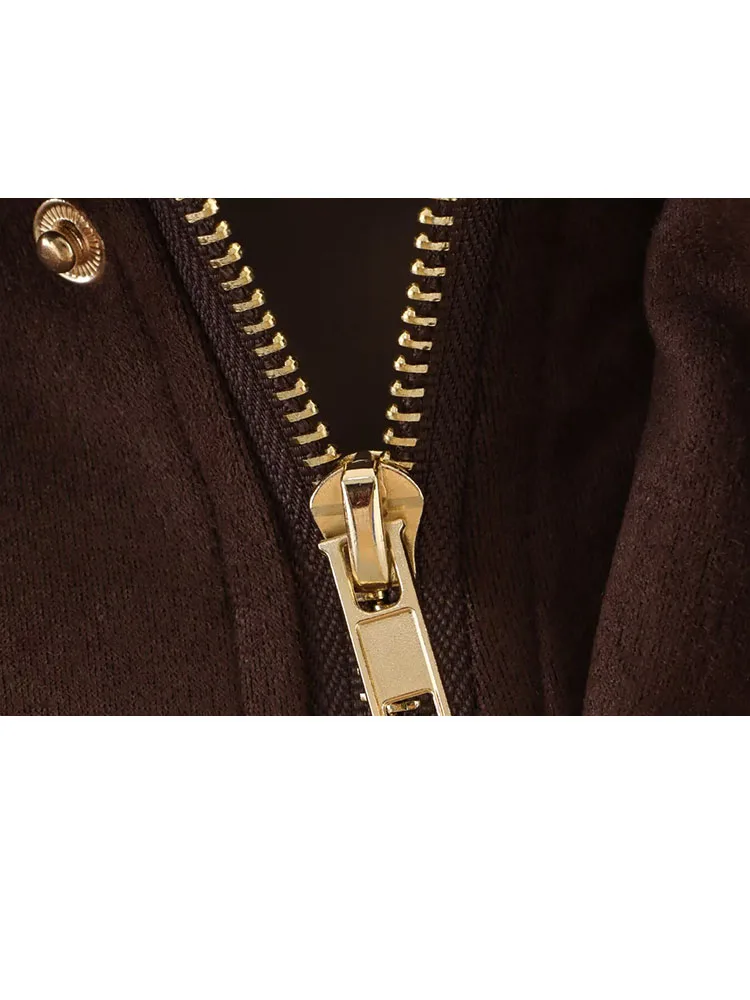 HH femmes automne nouvelle mode polyvalent poche daim texturé Bomber veste Vintage col rabattu à manches longues manteaux amples