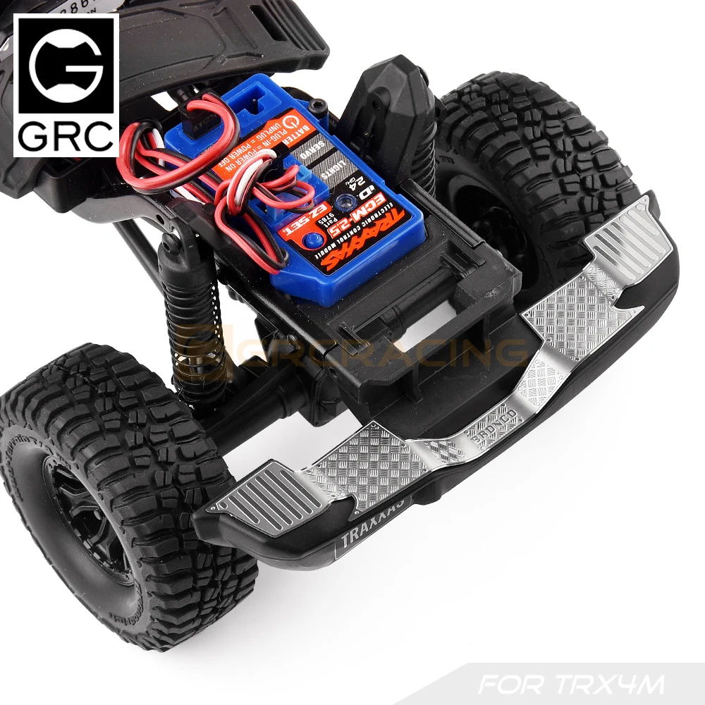 Traxxas TRX-4M Bronco 1/18 Scale Rear Bumper Anti-Slide Decorative Sheet Stainless Steel Metal Car Shell Protective Accessory