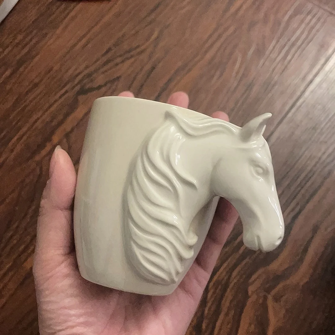 180ml Ceramic Coffee Mug with 3D Camel Horse Handle Funny Animal Design Espresso Tea Cup for Home Kitchen Porcelain