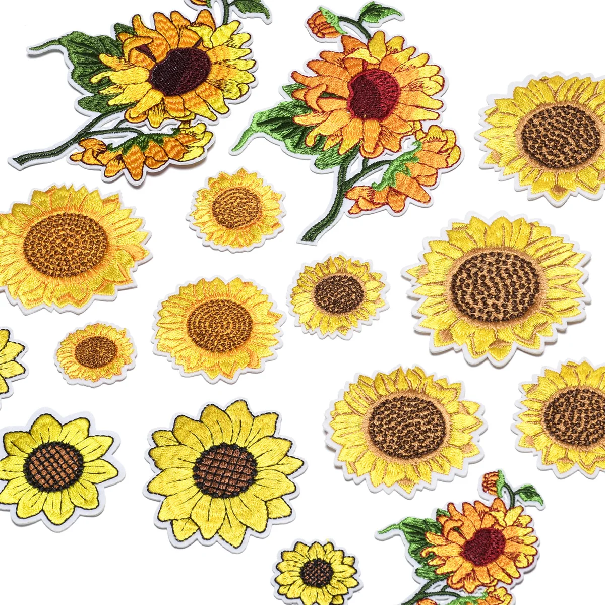 

18Pcs Sunflower Series For Clothes Iron on Embroidered Patches For decor Jeans hat Sticker Sew-on DIY Patch Applique Badge