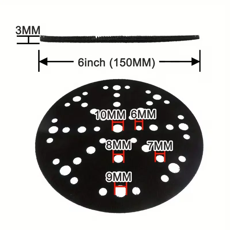 2PCS 6 Inch Hook and Loop Pad Saver Interface Pad Surface Protection Disc 150mm Protector for Sanding Pad Random Orbital Sander