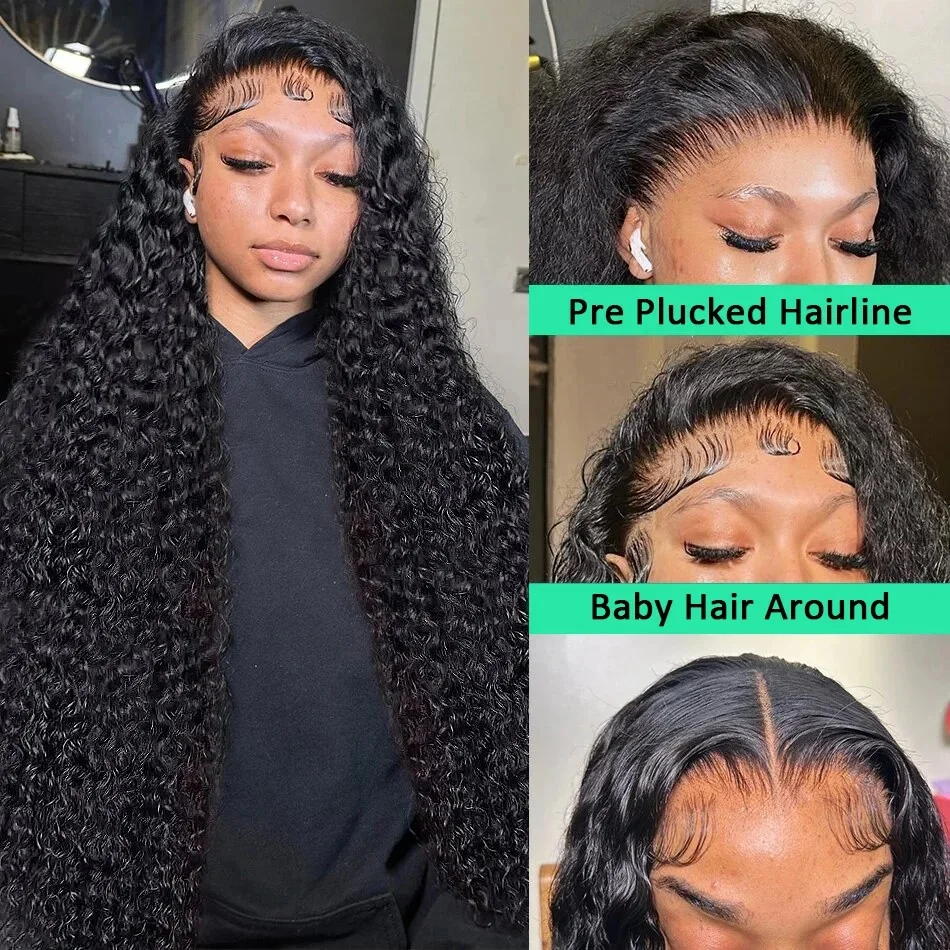 curly 100% human hair wigs hd lace wig 13x6 lace frontal wig deep wave water wave cheap wigs on sale clearance for women choice