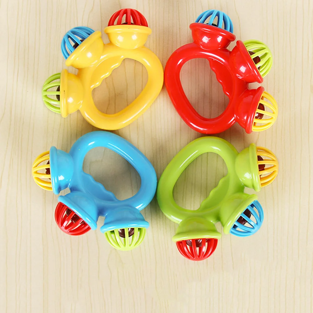 Tambourine Jingle Bells para crianças, Brinquedos de instrumentos musicais, Toddler Educational Handbells, 4 pcs