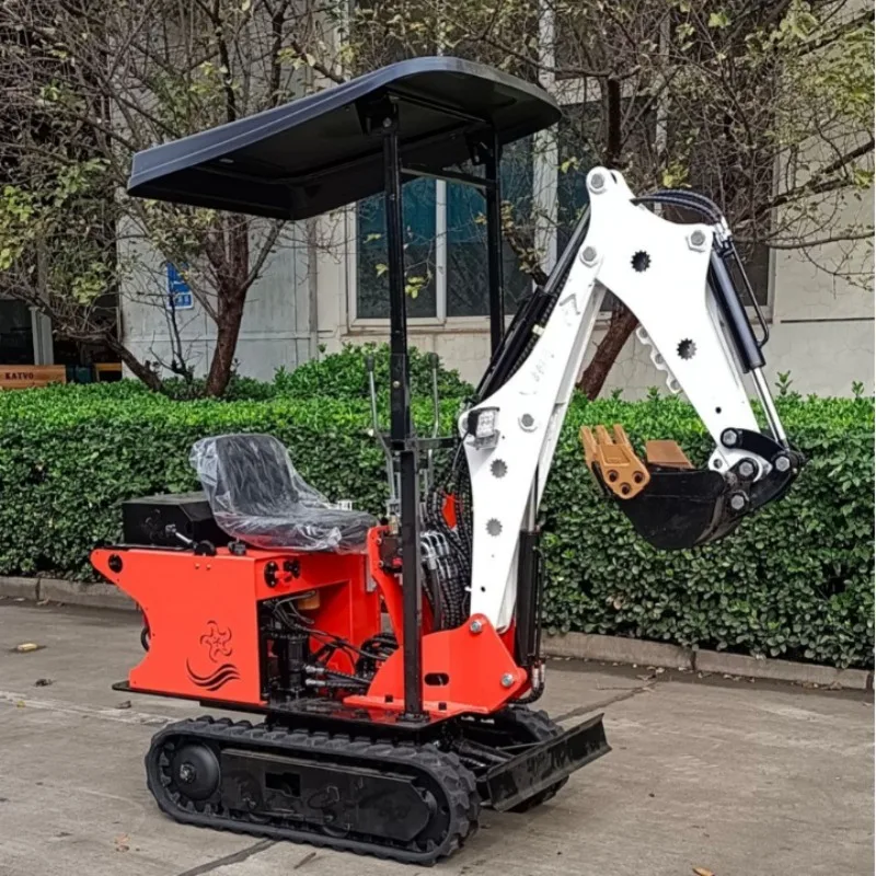 Trench dredging, dredging, greenhouse crawler small excavator, micro-digger