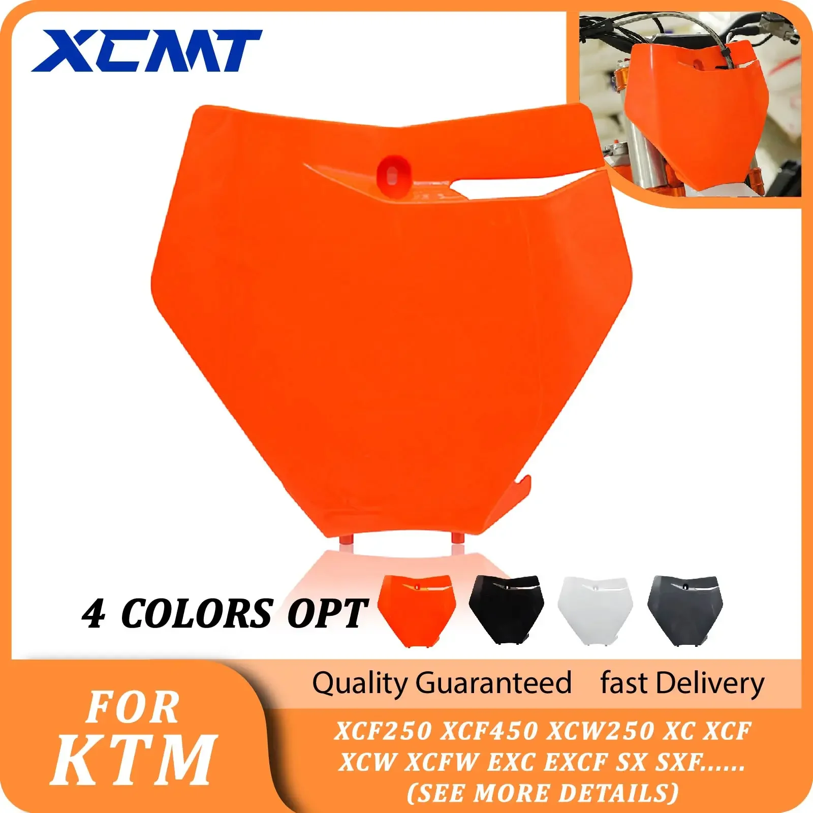 

Motorcycle Plastic Cover Front Number Plate Registration Fender For KTM XCF250 XCF450 XCW250 XC XCF XCW XCFW EXC EXCF SX SXF