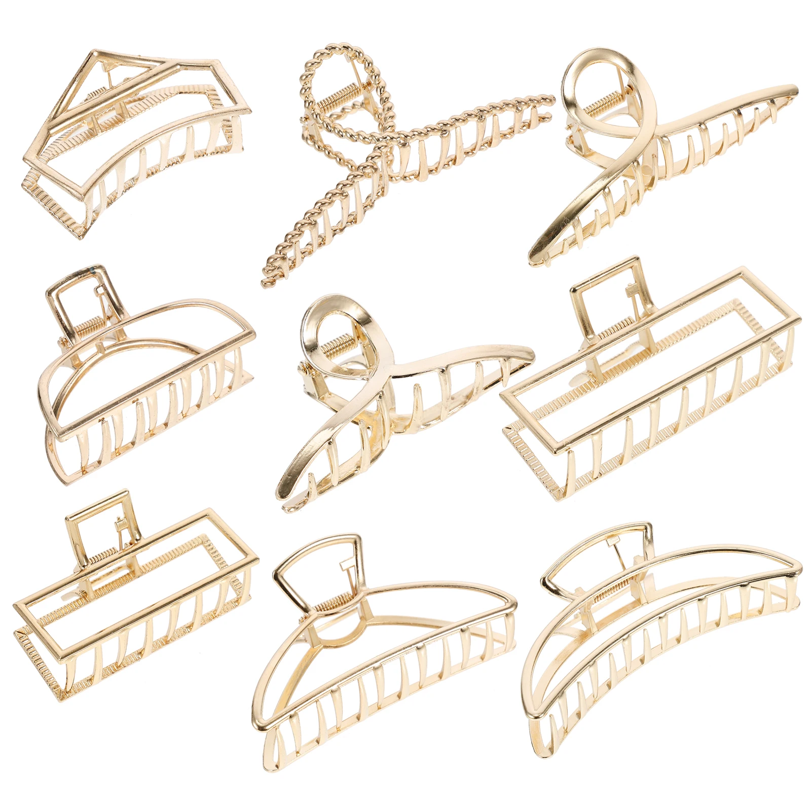 

9Pcs Exquisite Zinc Alloy Metal Hair Claws NonSlip Hair Jaw Clips For Women Girls Hair Accessories Styling Tools