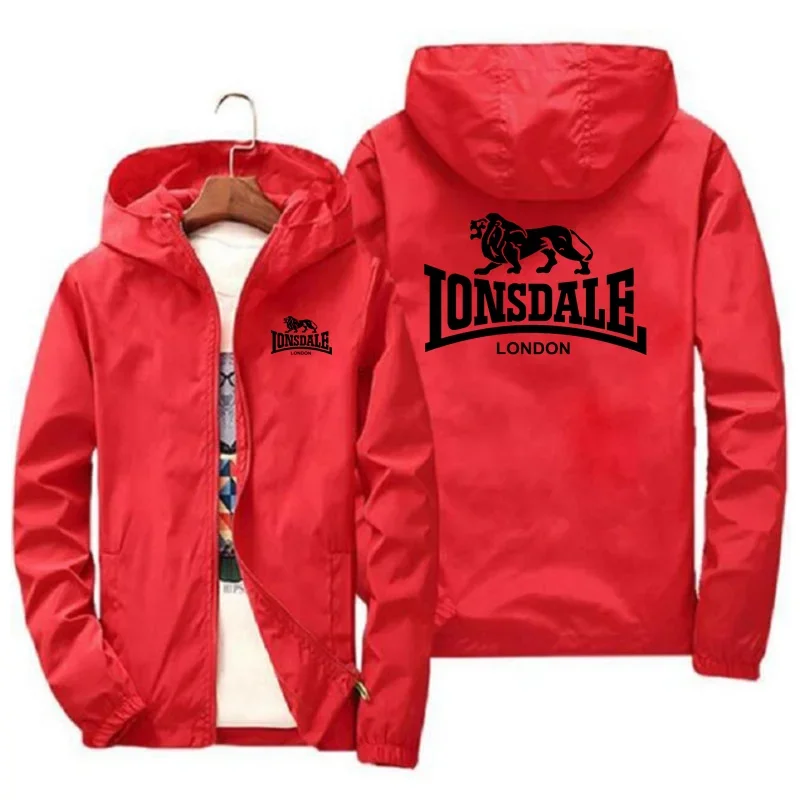 2026 Spring Autumn Men Sun Protection Hooded Jacket, Windproof Waterproof Long Sleeve Coat for Riding Outdoor Casual Sports