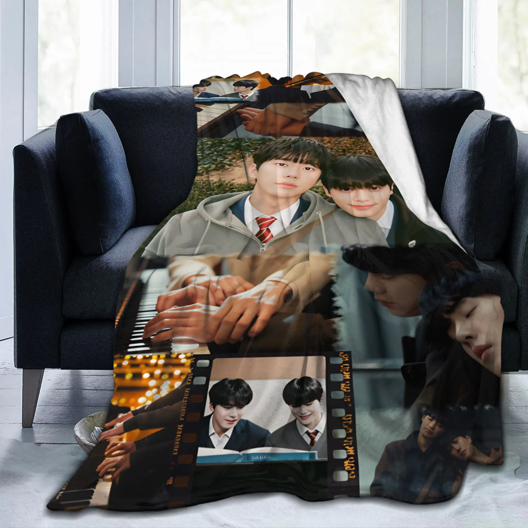 Warm Blanket Camping Kdrama Four Hands Two Sonatas Throw Blanket  Flannel Bedspread For Couch Chair Sofa Bed Sofa Bed Cover