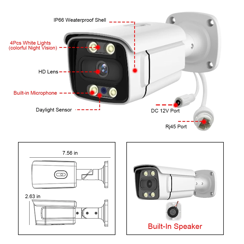 Imagem -06 - Kanture 16ch 5mp Sistema de Câmera Segurança ai Áudio em Dois Sentidos à Prova Dtwo Água Poe ip Câmera Visão Noturna Cor Cctv Kit Vigilância Vídeo