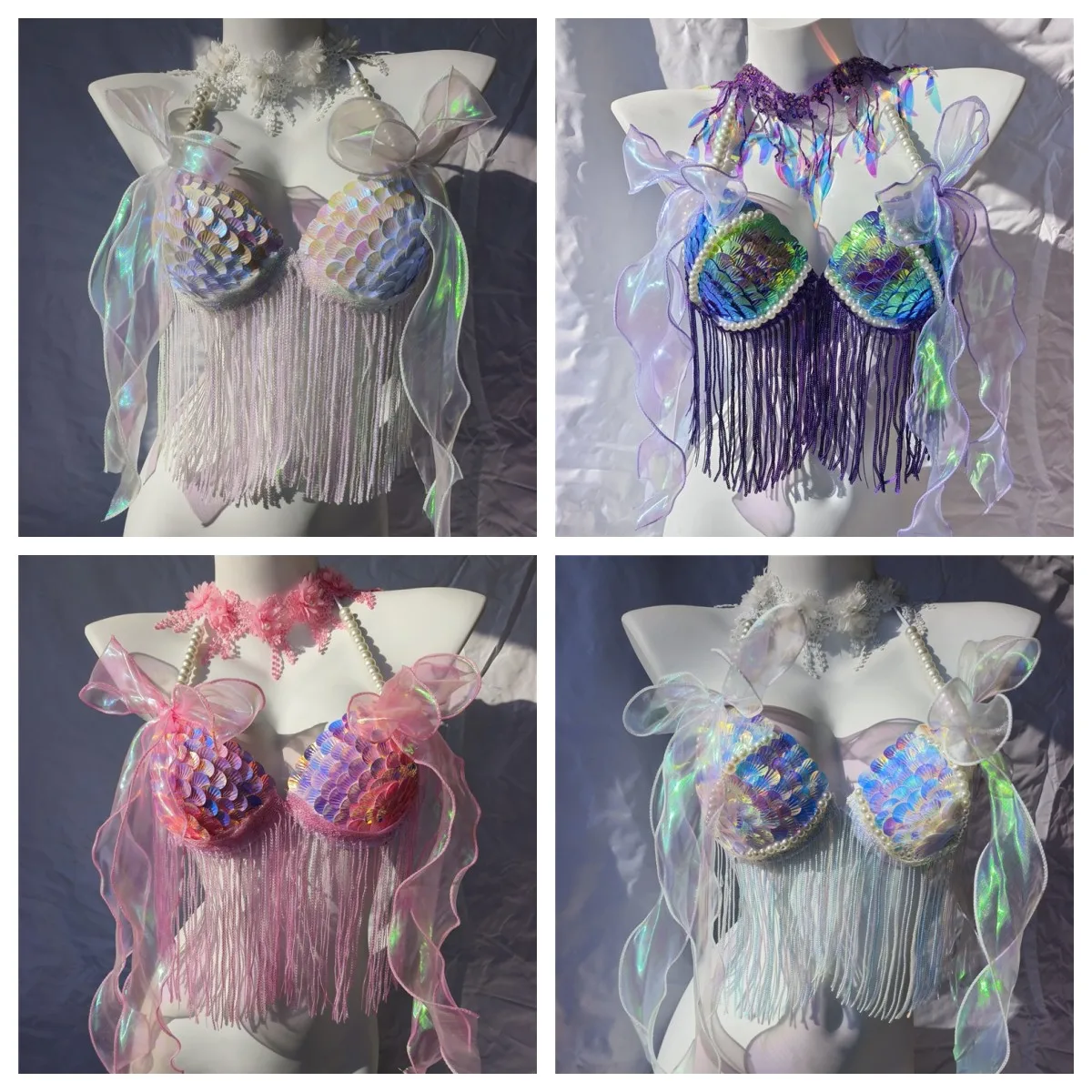 

Новый бюстгальтер-бикини с блестками и ракушками русалки, подходит для океаума, бара, шоу, пляжная одежда, комплект с бюстгальтером с блестками русалки