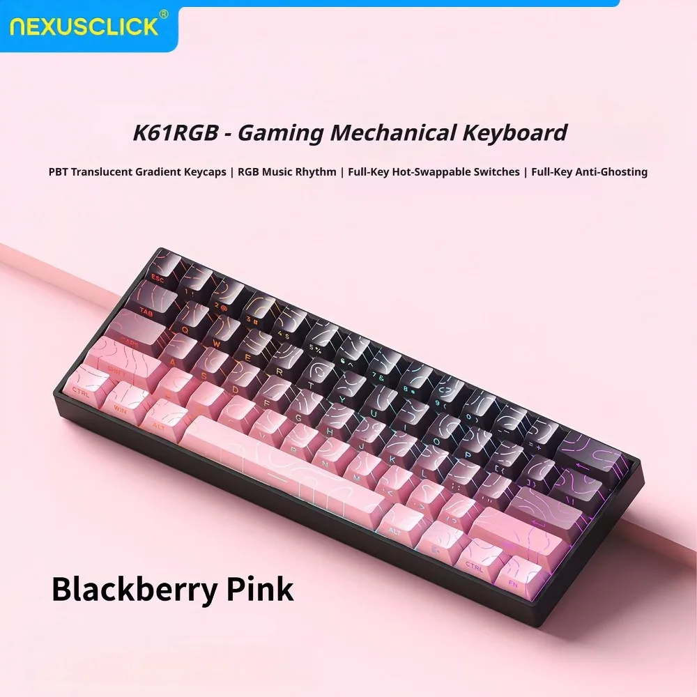 NexusClick 61 Keys Magnetic Gaming Keyboard, Mechanical Wired for