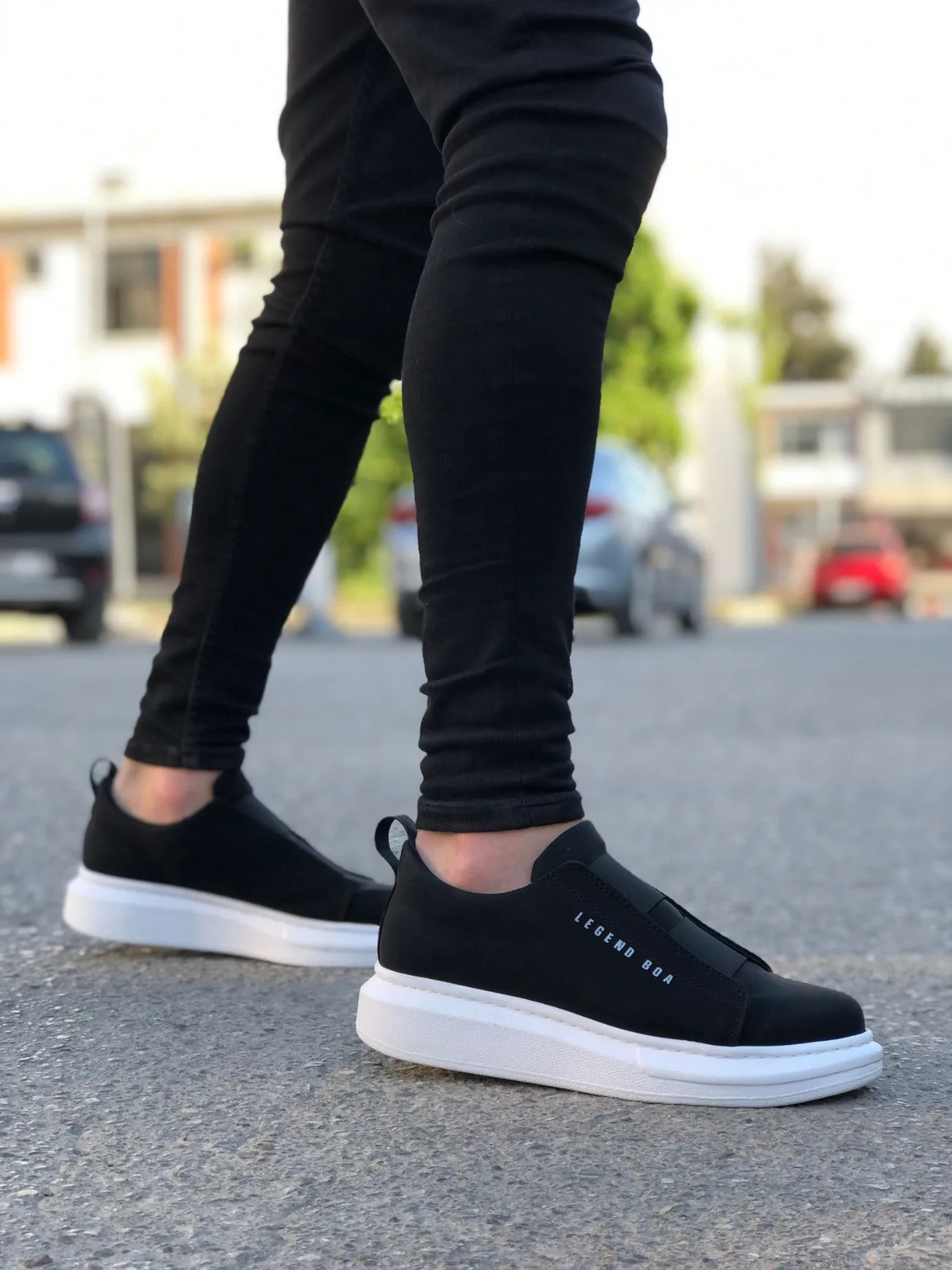 ER0307 Herenschoenen Dikke Hoge Zool Dubbele Band Casual Comfortabele Comfortabele Slip-On Lente Zomer Seizoensgebonden Sneaker