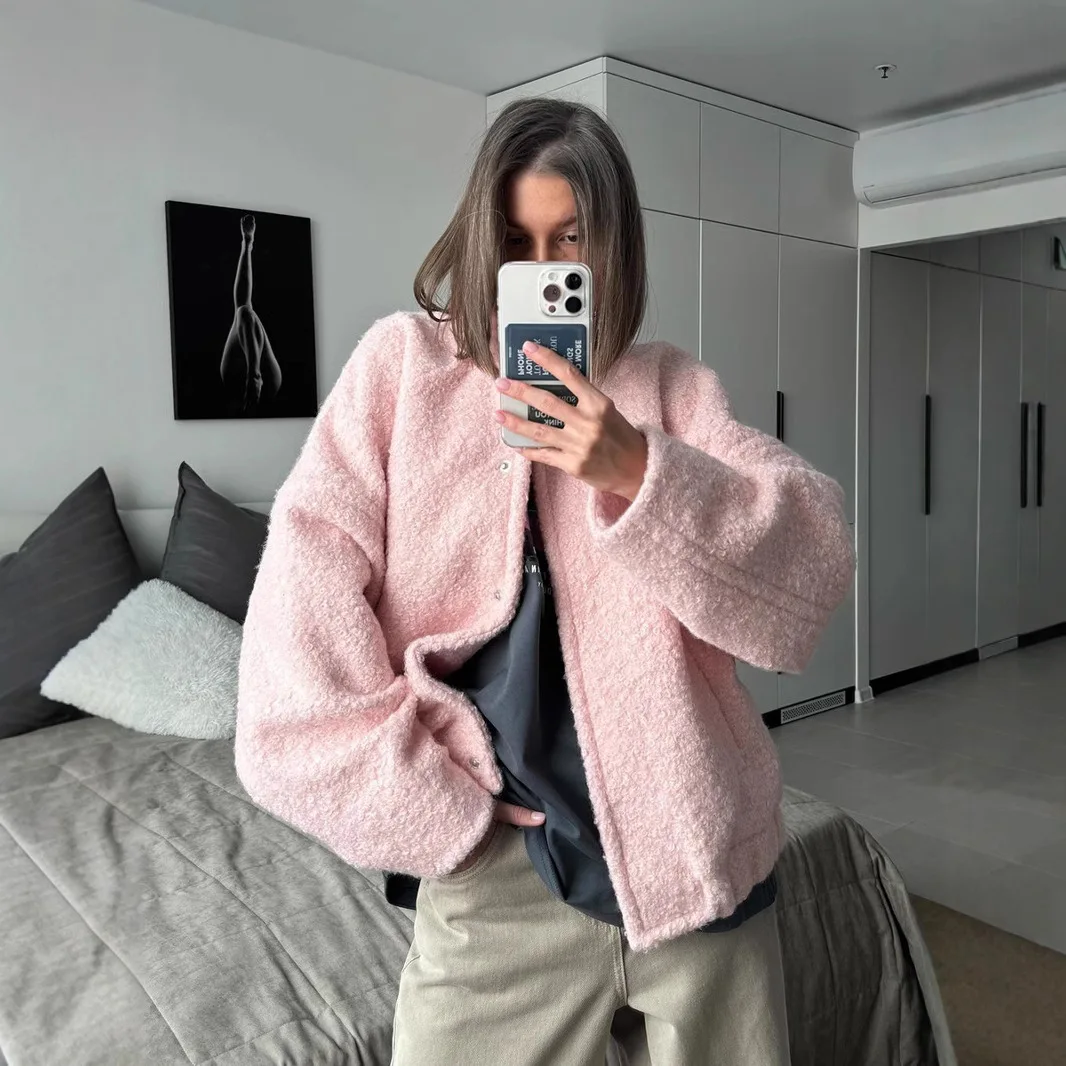 

Зимние повседневные куртки-свитера для женщин, свободные лоскутные куртки с длинными рукавами, модный однотонный кардиган, пальто, женская уличная верхняя одежда