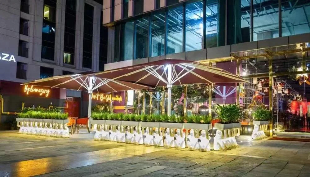 Parasol 5x5 Umbrella Radii and Outdoor Furniture General Use Multi-Position Outdoor Large Umbrella