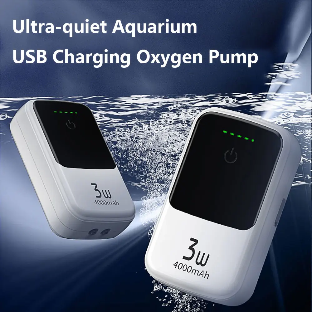 Ultra-quiet Aquarium USB Charge Oxygen Pump Portable Air Compressor Fish Tank Oxygen Pump Single Double Outlet with Check Valve