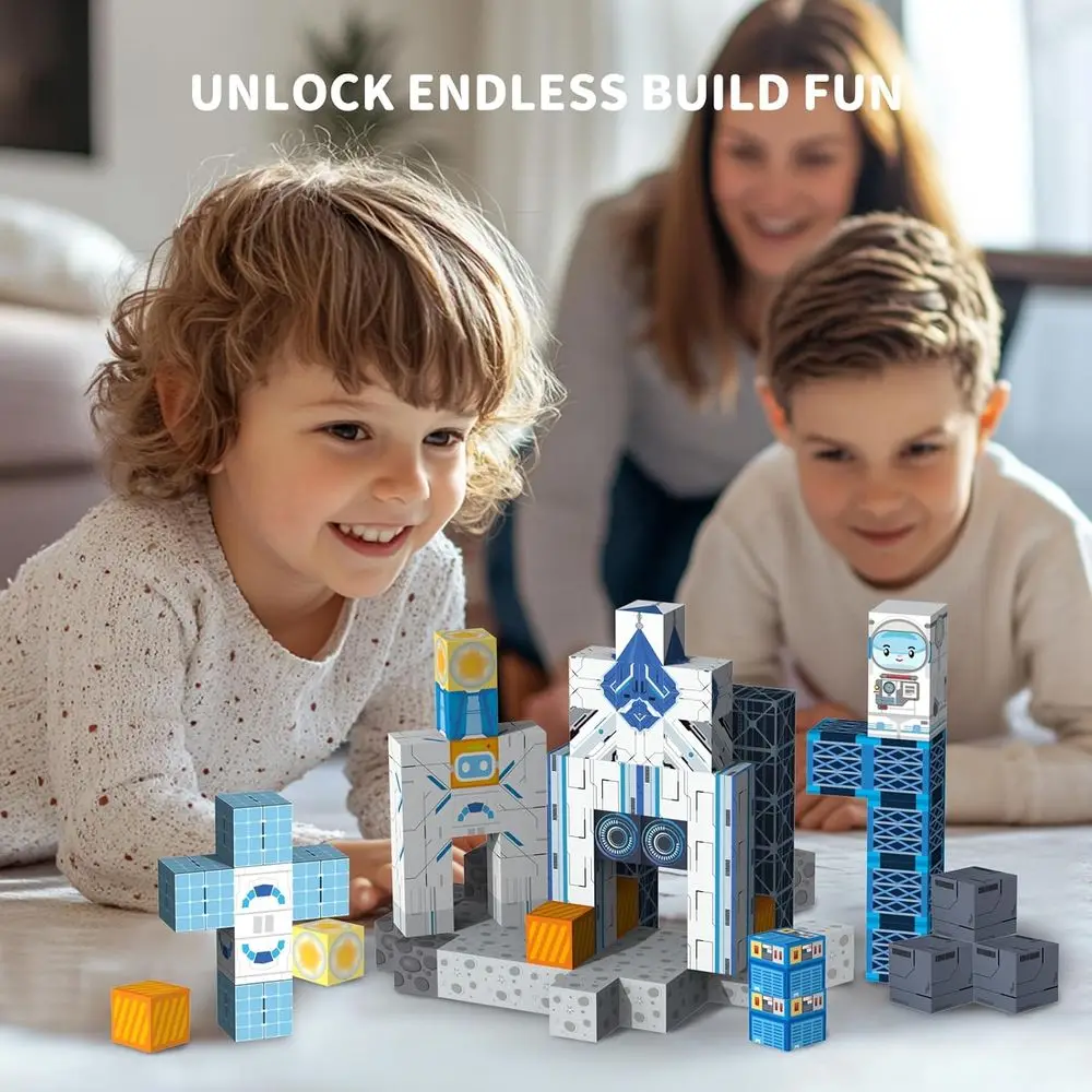 STEM 154-Piece Magnetic Building Blocks Set for Kids, Montessori-Inspired Toys for Ages 3-10, Ideal Birthday Gift