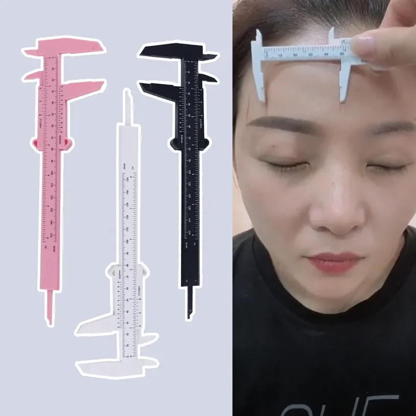 150mm Portable Plastic Eyebrow Measuring Vernier Caliper Tattoo Caliper Ruler Plastic Makeup Measurement Tools