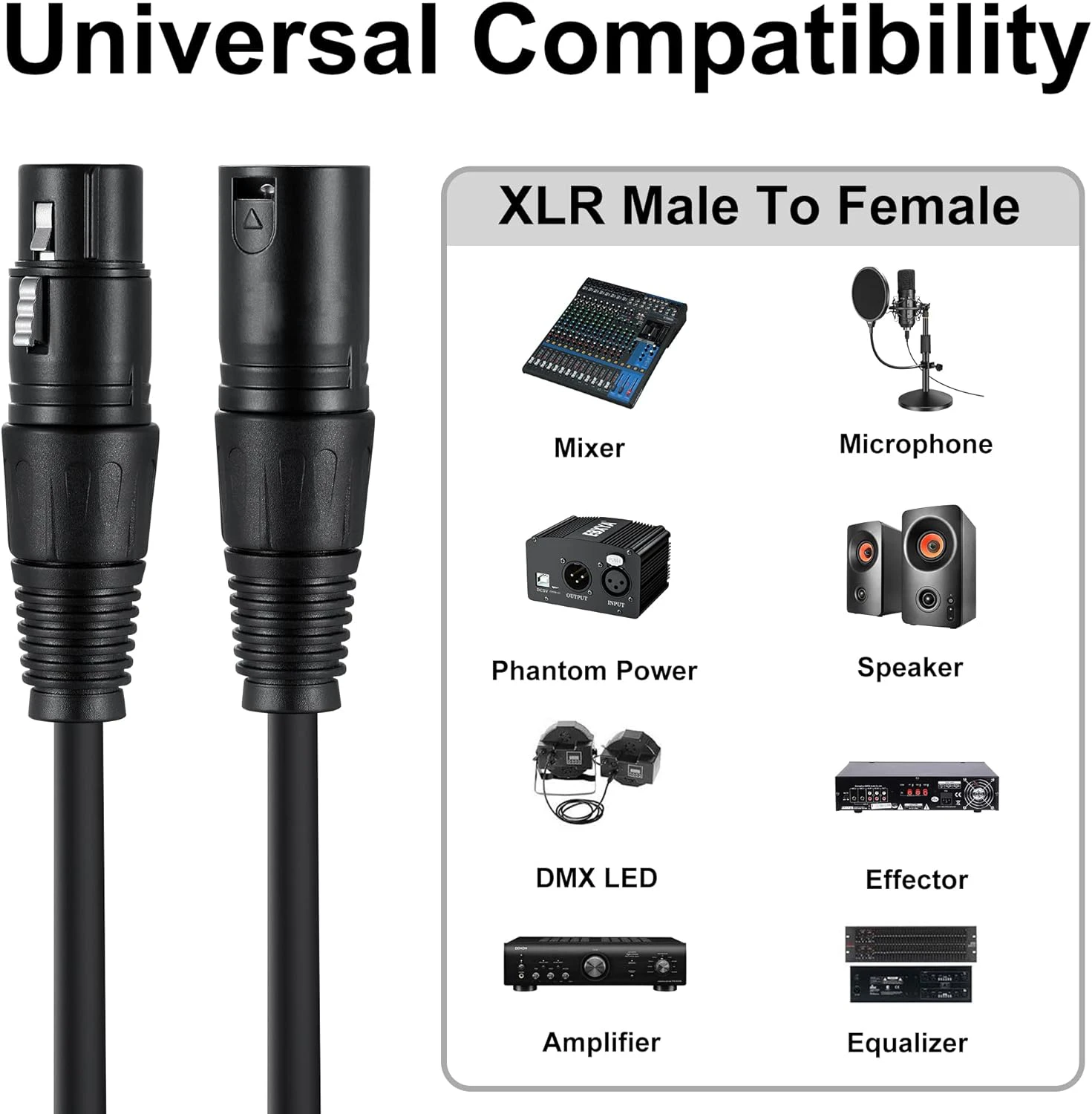 1-10m XLR Cables Male to Female 3-Pin Balanced XLR Cable Cord Stage Recording Audio Interface for Shure SM7B SC3 AM8 K688 Mic