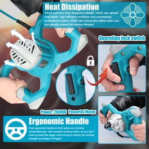 Tragbarer elektrischer Betonmischer, Zementmischmaschine, einstellbarer Mörtel, Gipsmalerei Shaking -Werkzeug, 6 Geschwindigkeiten, 2600 W 12 Hauptverkaufsmaschine - №10