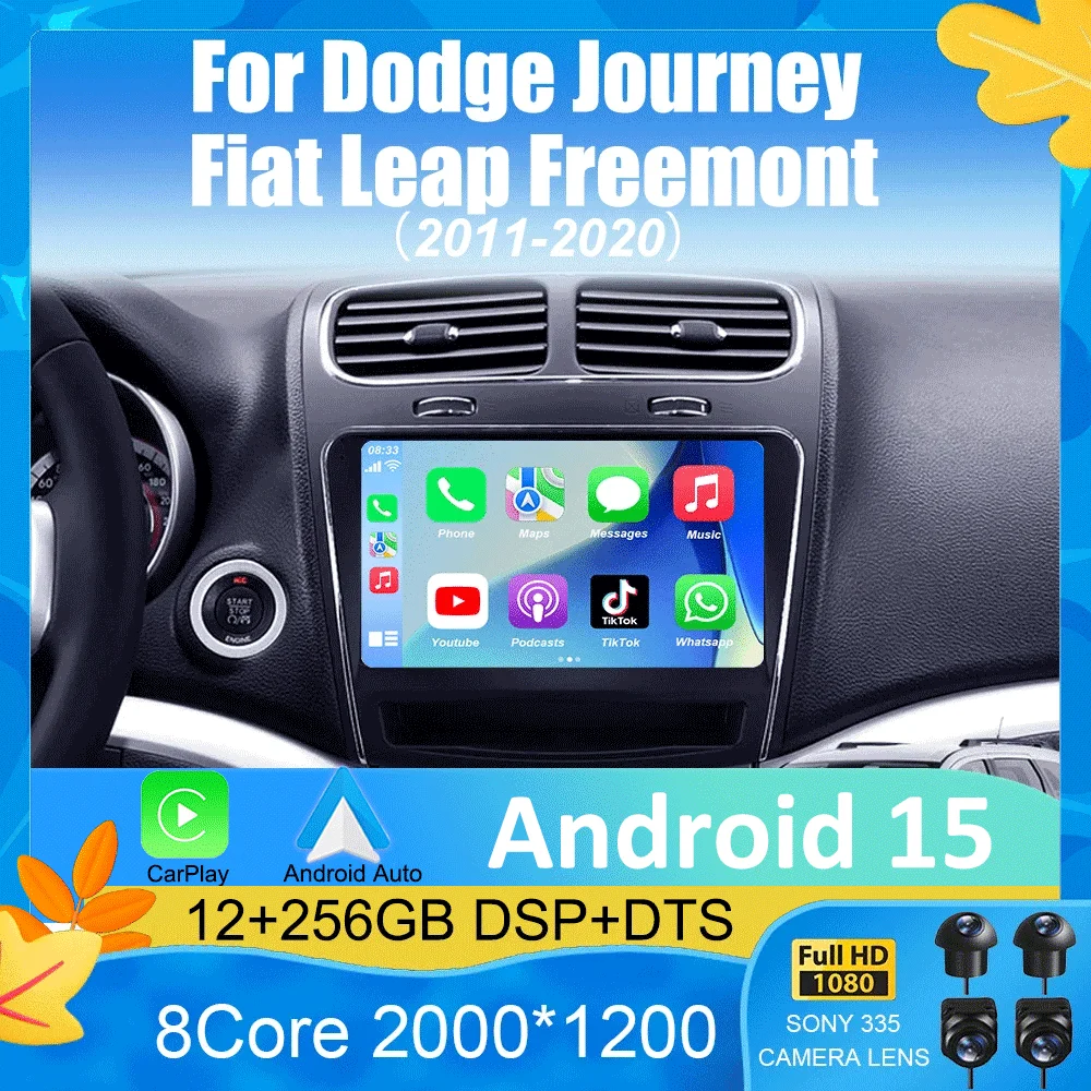 

For Dodge Journey Fiat Leap Freemont 2011 - 2020 Car Radio Multimedia Player Navigation GPS DSP 4G Wifi Carplay Auto Android 15