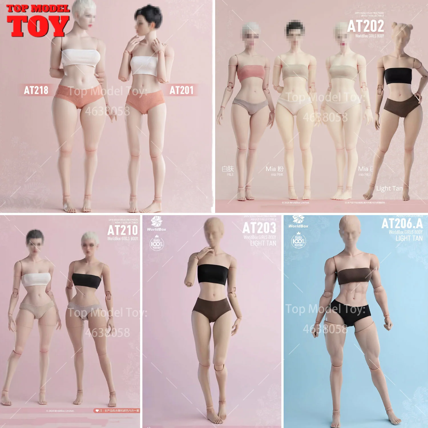 Worldbox AT201 AT202 AT203 AT206 AT210 AT218 1/6 Flexible Body 12'' White Suntan Skin Female Soldier Action Figure Model Toys