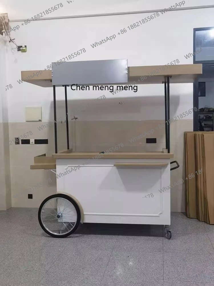 Commercial Street Sales Mobile Trolley Multifunctional Stall Car Promotional Car Shopping Mall Display Rack Wrought Iron Stall